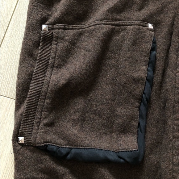 Aritzia Wilfred Free Rousseau Zip Hooded Sweatshirt Snaps in Brown Size L - Picture 5 of 11